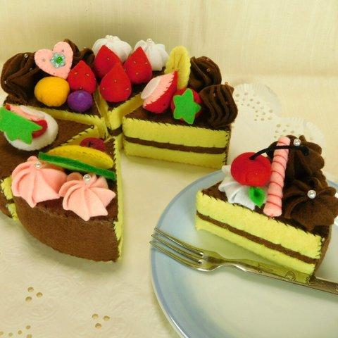 *S_211*フルーツチョコショートケーキ6ピースセット+゜