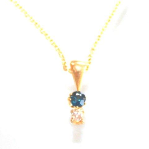 k10 + k18gp Blue Sapphire & Diamond Necklace