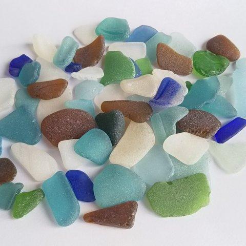 海の宝石☆シーグラス　/ ビーチグラス / ハンドメイド素材 ミックスカラー1５0g パッケージ