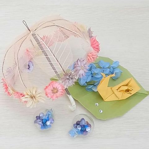 Kit with how-to video [Origami snail and flower umbrella/materials kit]