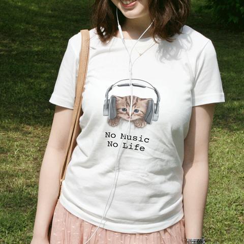 送料無料☆【ドライTシャツ】猫だってNo Music No Life