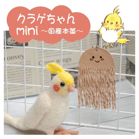 インコちゃんの✩.*˚国産本革のクラゲちゃんmini　くちばしが小さな子向け