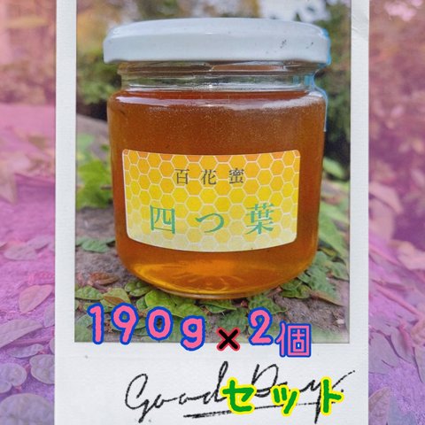 第1期　日本ミツバチ蜂蜜　百花蜜　四つ葉　380g   (190g2個セット)