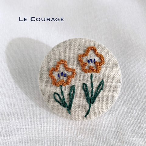 花の刺繍ブローチ③