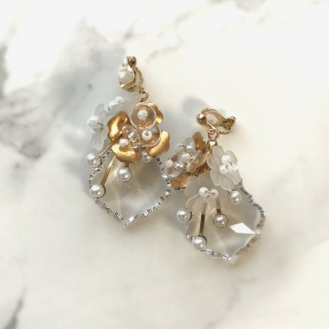 【Vintage accessory】ピアス/ヴィンテージ アクセサリー/ヴィンテージ ブライダルジュエリー/ウェディングアクセサリー/flua   