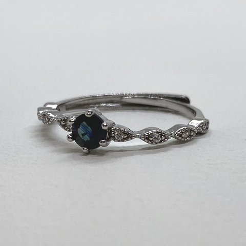 ** ✴︎4mm party sapphire silver925 ring adjustable パーティーサファイアリング　シルバー925  サイズ調整可能　フリーサイズ **