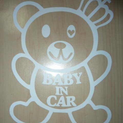 ★BABY IN CAR★Bear★白色