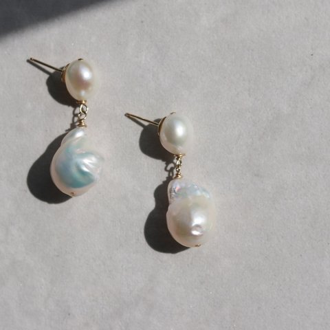 oyster pearl drop 14kgf・K18ピアス/イヤリング【Perle de blanc Jewelry】