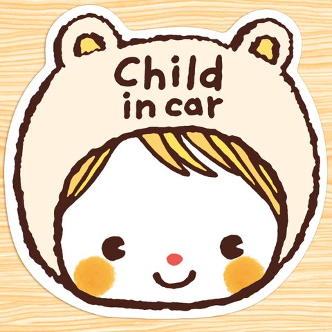 CHILD IN CAR マグネットステッカー(涼しげパンダちゃん）