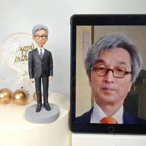 ケーキトッパー オーダーメイド 似顔絵プレゼント フィギュア人形ぬいぐるみ 上司 社長 友達 昇進 退職 還暦祝い 記念日祝い 誕生日祝い