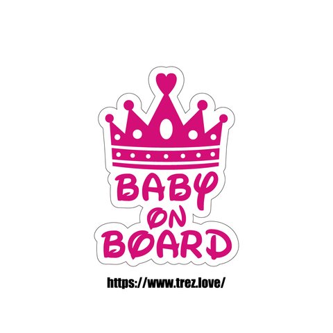 全8色 BABY ON BOARD ティアラ 王冠 マグネット