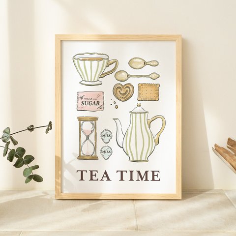 TEA TIME（ティータイム）｜ アンティークな雰囲気が可愛いキッチンポスター