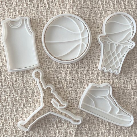  バスケットボール クッキー型 5点セット - Basket ball Cookie cutter | クッキーランドストア