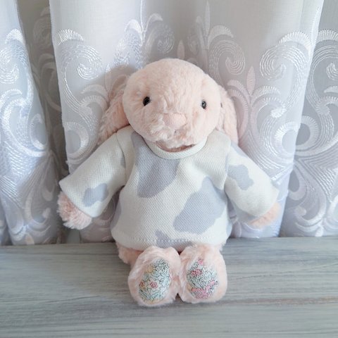 モーモー牛さんのあったかセーターグレー*ぬいぐるみの服ぬい服ジェリーキャットJELLYCAT