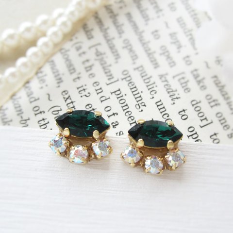 Emerald bijou earring／pierce*3746*