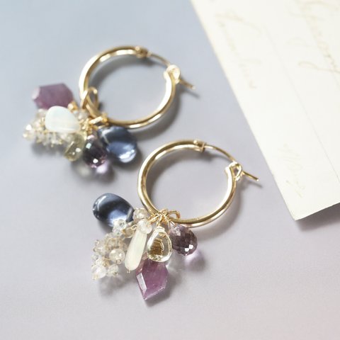 ピアス&イヤリング colori［ピンクサファイア］