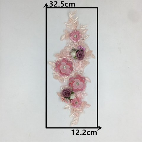 豪華立体フラワーモチーフ 32.5cm*12.2cm