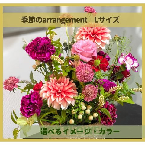 🟢季節の生花のフラワーアレンジメント　Lサイズ🟢