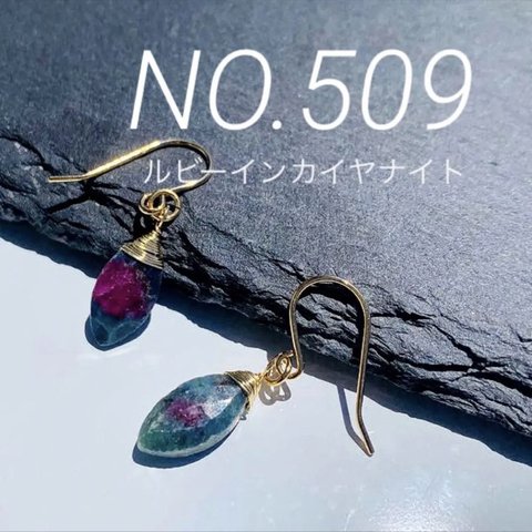 NO.509 ルビーインカイヤナイト1粒チャーム 