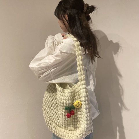 ぽこぽこbag（さくらんぼ&ニコニコマークバッチ付き）