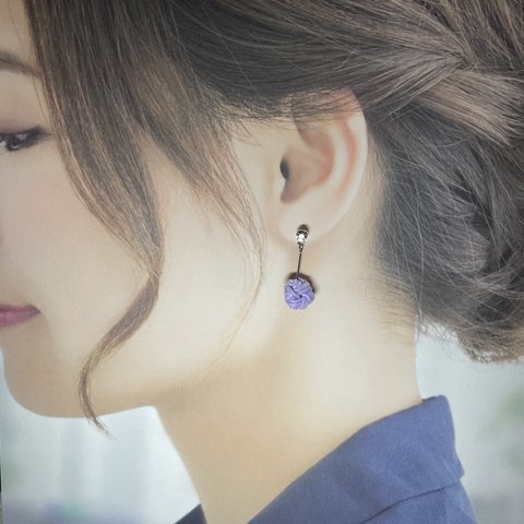 クラフトバンド　花編みピアス