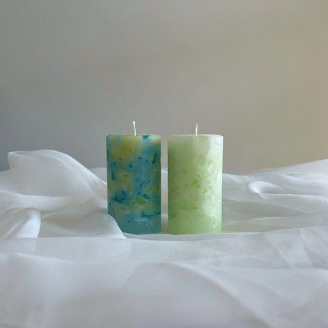 ajisai candle*紫陽花キャンドル*ナチュラルキャンドル*アロマキャンドル*キャンドル*2本セット*