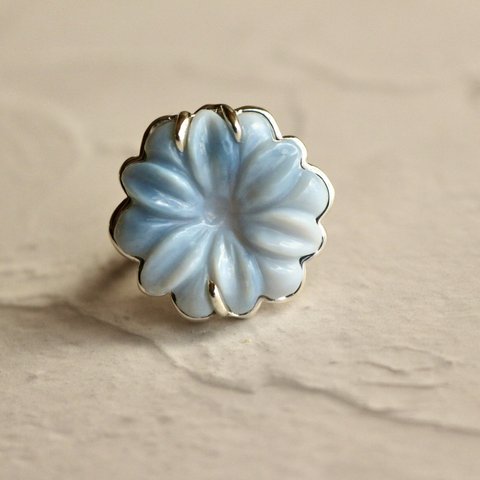 blue opal flower ring (ブルーオパール)