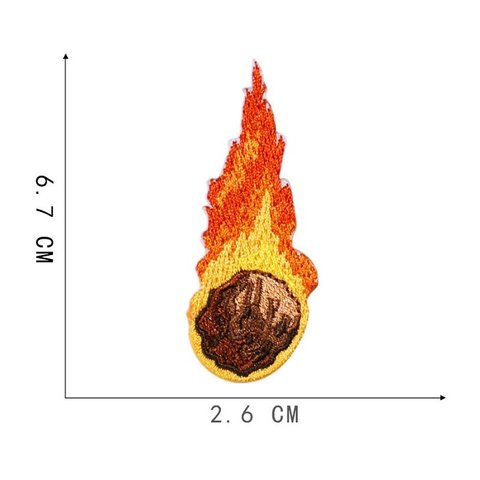 隕石 流星 ワッペン アップリケ アイロン対応 1枚