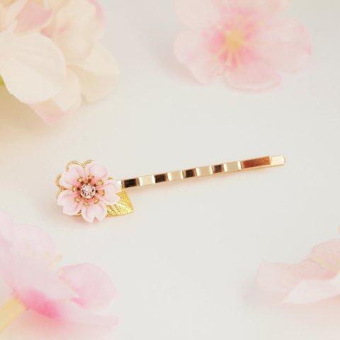 桜のヘアピン -花の宴-　∗つまみ細工∗