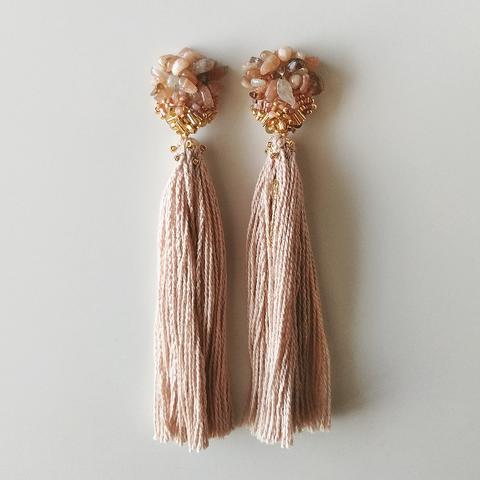 ns+long tassel＊【Sunstone / Labradorite / Smoky quartz】＊