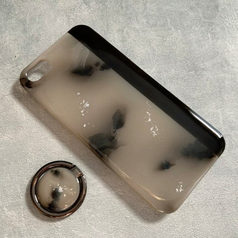 グレージュカラー＊べっこうのスマホケース