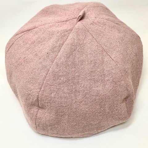 【受注制作】リネン（麻）ベレー帽 ピンク