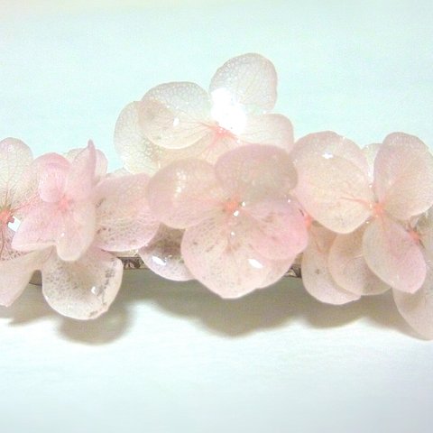 本物のお花❀あじさいのバレッタ#pink