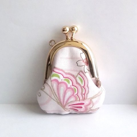 小さいがま口：豆姫：ちっちゃいがま口：littlie purse 408：かわいいがまぐち：小さな財布：蝶,桜,butterfly,sakura