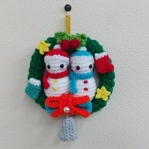 ☆かぐや☆クリスマスリース♪（1）あみぐるみ＊ハンドメイド＊