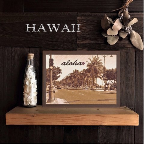 【送料無料】南国の風景☆HAWAII No.395                            フレーム付    A4サイズ