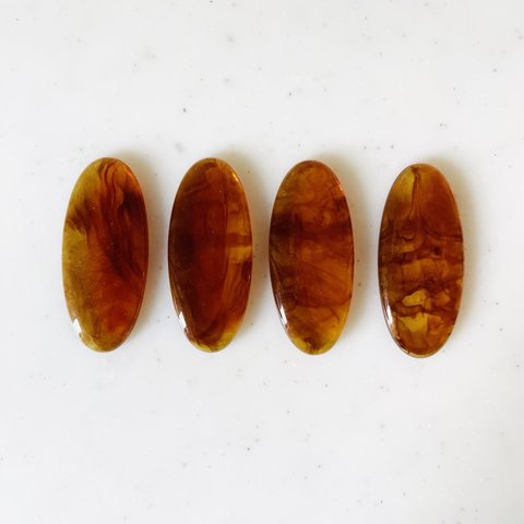 Clear Brown Marble Oval Cabochons