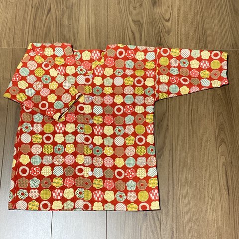 花紋　縁起柄鯉口シャツ（ダボシャツ）130サイズ