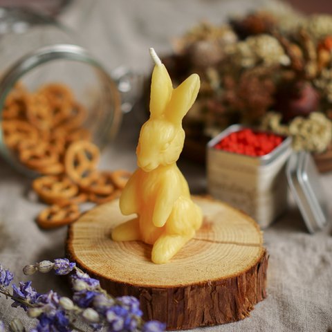 bunny candle yellow