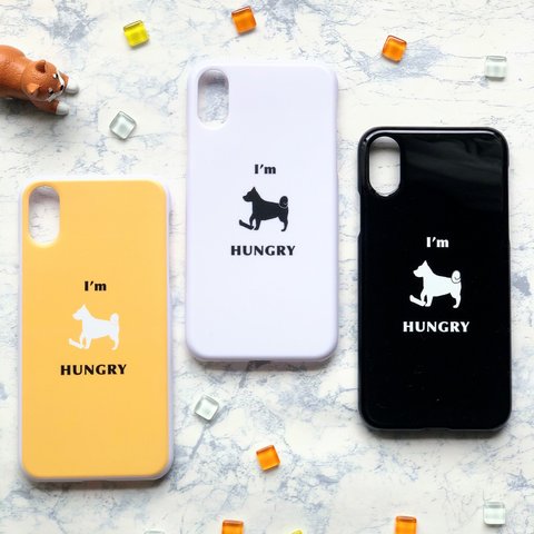 【iPhone・android対応】I’ｍ HUNGRY　ごはん大好き柴犬さん【ハードケース】