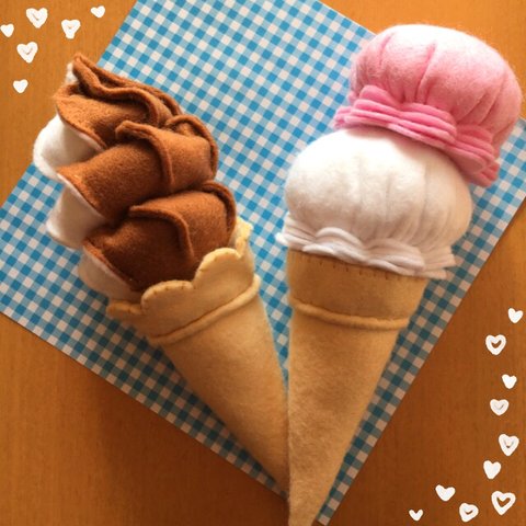 フェルトままごと☆アイスクリームAセット
