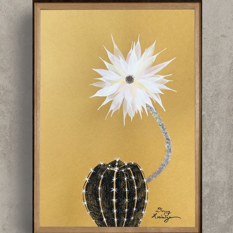 サボテンの花　　【原画/A3サイズ】　インテリアアート