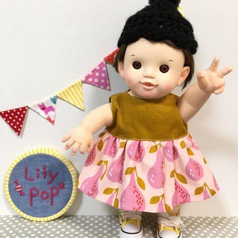 【在庫限り】ピンク洋ナシのコーデュロイワンピース♡　ぽぽちゃん　服　ＵＳＡコットン