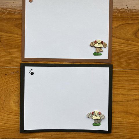 手作りメッセージカード【頭が大きい犬シリーズ:シーズー】2枚組*クラフトバン