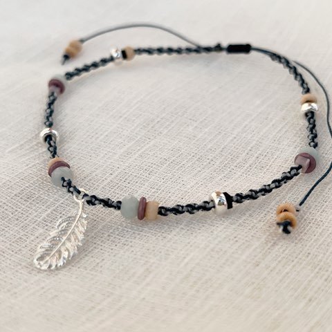 silver beads anklet 925製