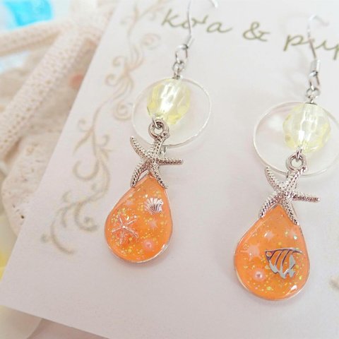 K'oa&PuPuオリジナル　マリンピアス　orange