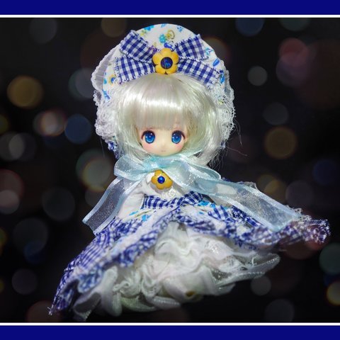 妖精の箱庭×空想遊歩社コラボドレス 生真面目な空ブルー　オビツ11
