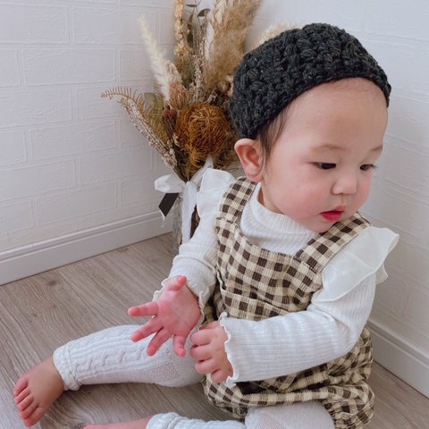 ボンボンベレー帽 ベビーキッズ オシャレ ボンネット 韓国子供服