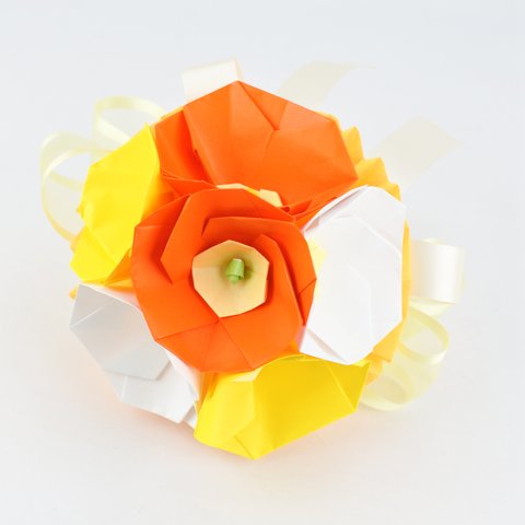 Paper flower kit with video / Poppy Origami bouquet kit 