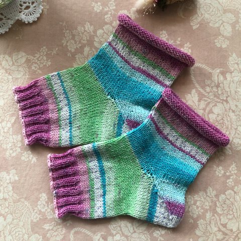 opal毛糸コットン混紡🧶open toe socks(つま先あきソックス)＊送料無料